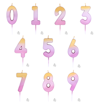 Rose Gold Ombre Number Cake Candles 0-9