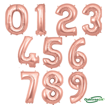 Oaktree 34" Rose Gold Foil Number Balloons