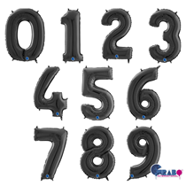 Grabo Black 26" Foil Number Balloons