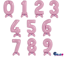 Grabo Pastel Pink Standup 25" Air Fill Number Balloons