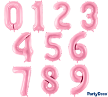 Party Deco Pastel Pink 34" Foil Number Balloons