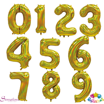 Sensations Gold Iridescent 30" Foil Number Balloons