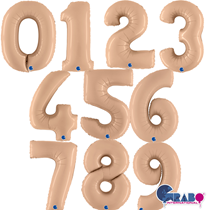 Grabo Satin Nude 40" Foil Number Balloons