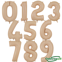Oaktree Matte Nude 34" Foil Number Balloons