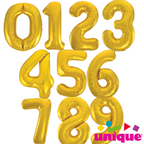 Unique Party Classic Gold 34" Foil Number Balloons