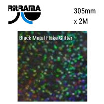 Metal Flake (Glitter) Black Vinyl 305mm x 2M