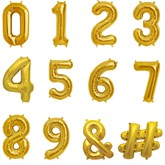 North Star Gold 16" Number and Symbol Foil Balloons