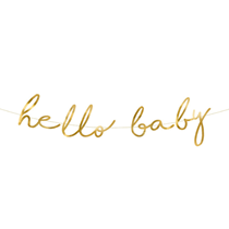 Hello Baby Gold Letter Banner 70cm