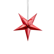 Red Paper Star Hanging Decoration 30cm