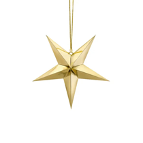 Gold Paper Star Hanging Decoration 30cm