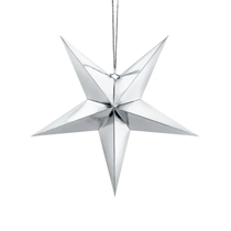 Silver Paper Star Hanging Decoration 45cm
