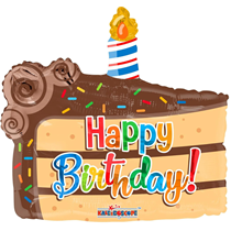 Happy Birthday Slice Of Cake 18" Shaped Foil Balloon