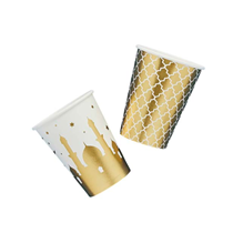 Eid Paper Gold Foiled Cups 230ml 8pk