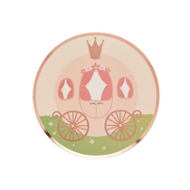 Princess Carriage Paper Plates 8pk