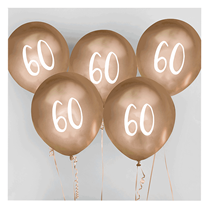Age 60 Gold 12" Latex Balloons 5pk