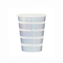  Iridescent Foil Stamped Paper Cups 10pk