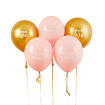Gold And Pink Prom Night 12" Latex Balloons 5pk