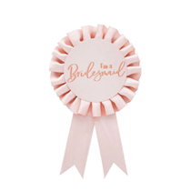 Bridesmaid Pink Rosette Badge