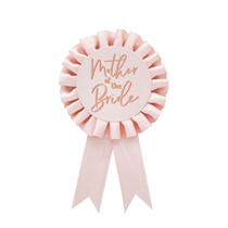 Mother of The Bride Pink Rosette Badge