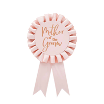 Mother Of The Groom Pink Rosette Badge