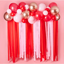 Red And Pink Balloon & Streamer Backdrop
