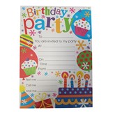 Birthday Party Invitation Sheets & Envelopes 20pk