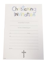 Baby Boy Christening Invitations and Envelopes 20pk
