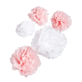Oh Baby Pink & White Hanging Pom Poms