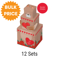 Valentine Stacker Gift Boxes Teddy Bear