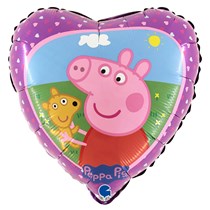 Peppa Pig & Teddy 18" Heart Shaped Foil Balloon