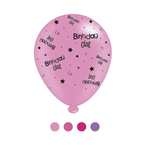 Pink Birthday Girl 10" Latex Balloons 8pk
