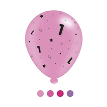 Pink Age 1 Assorted 10" Latex Balloons 8pk
