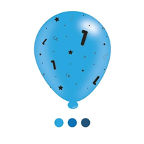 Blue Age 1 Assorted 10" Latex Balloons 8pk