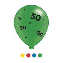Age 50 Assorted 10" Latex Balloons 8pk