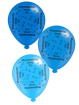 On Your Christening Blue 10" Latex Balloons 8pk