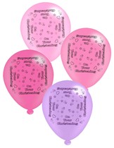 On Your Christening Pink 10" Latex Balloons 8pk