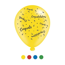 Congratulations Assorted 10" Latex Balloons 8pk