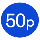 1000 Blue 50p Price Stickers - Single Roll