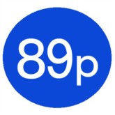 1000 Blue 89p Price Stickers - Single Roll