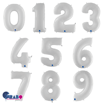 Large White Foil Number Balloons Age 40inch