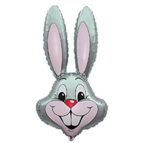 Jumbo grey rabbit easter bunny foil balloon