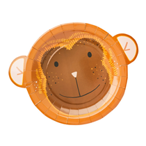 Jungle Monkey Shaped Party Plates 10 pack