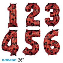Disney Mickey Mouse Red Foil Number Birthday Balloons