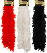 Case of Mixed Red, Black and White Feather Boas 96pk