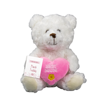 "Best Mum" White Plush Teddy Bear 20cm