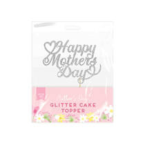 Mother's Day Silver Glitter Cake Topper 21.5cm