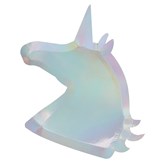 Iridescent Unicorn Shaped Paper Plates 8pk