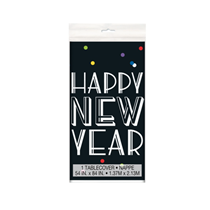 Happy New Year Neon Dots Plastic Tablecover