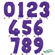 Oaktree Purple 34" Foil Number Balloons