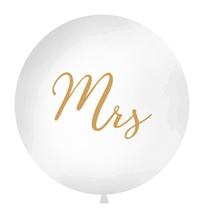 Giant 1M (3.3ft) White Wedding Mrs Latex Balloon